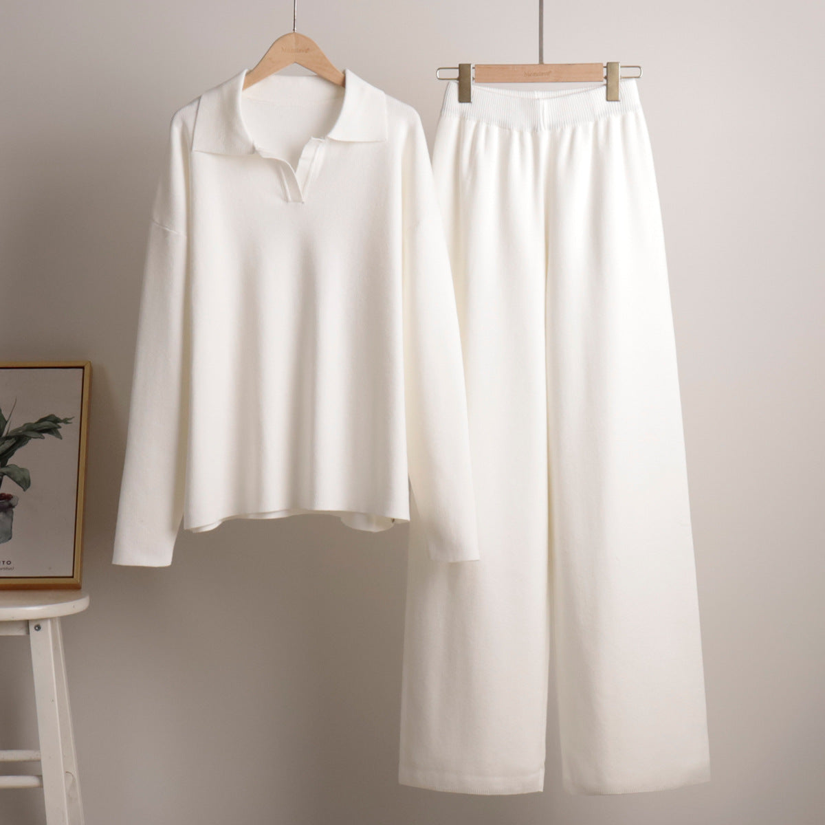 Women's Oversized Polo & Wide-Leg Trouser Set