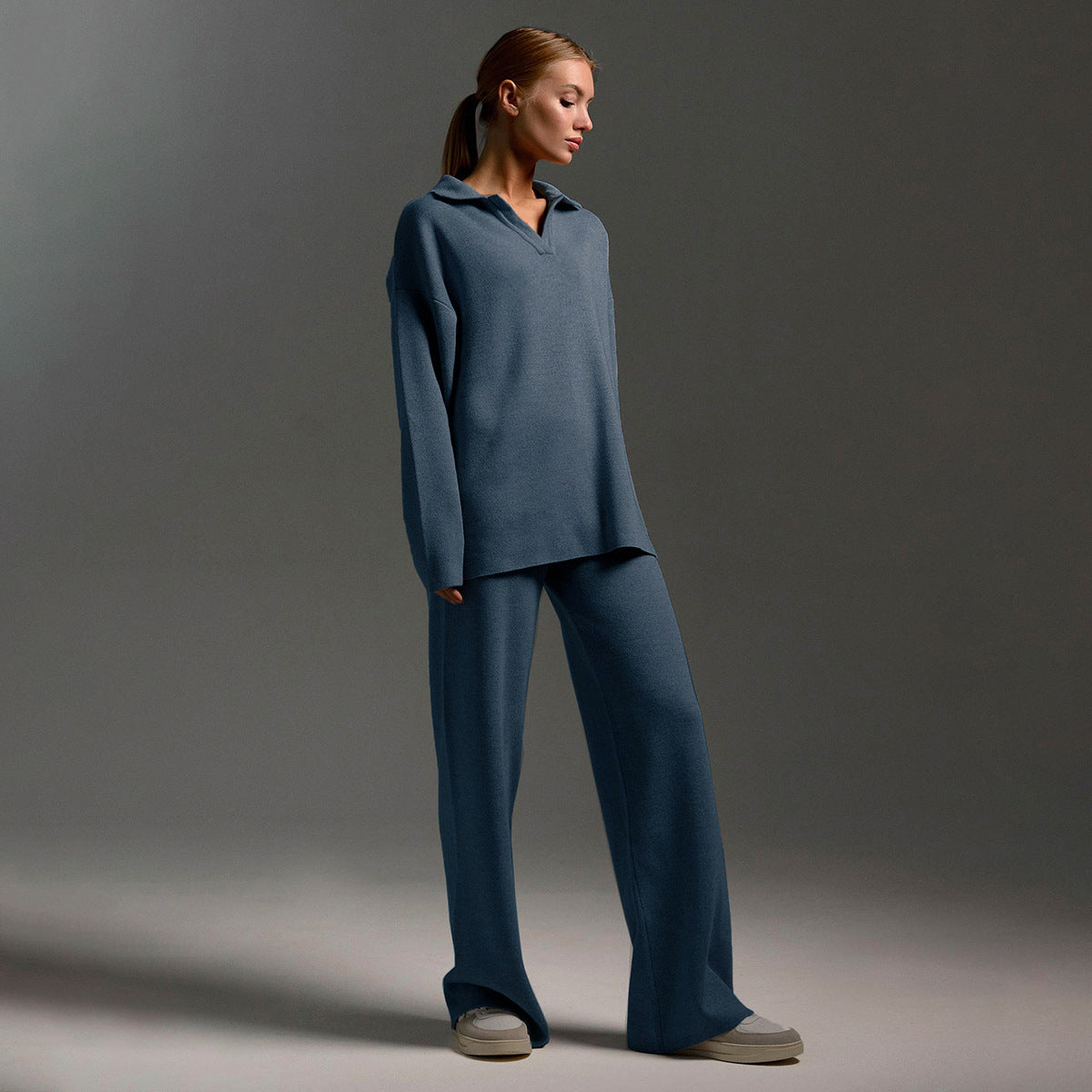 Women's Oversized Polo & Wide-Leg Trouser Set
