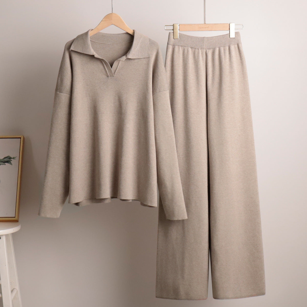 Women's Oversized Polo & Wide-Leg Trouser Set