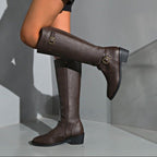 Women's Knee High Riding Boots – Buckle Detail