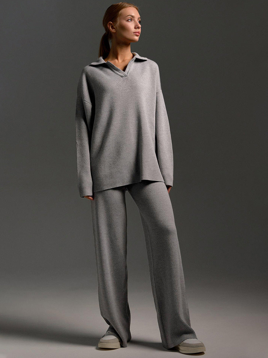 Women's Oversized Polo & Wide-Leg Trouser Set
