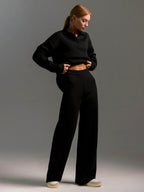 Women's Oversized Polo & Wide-Leg Trouser Set