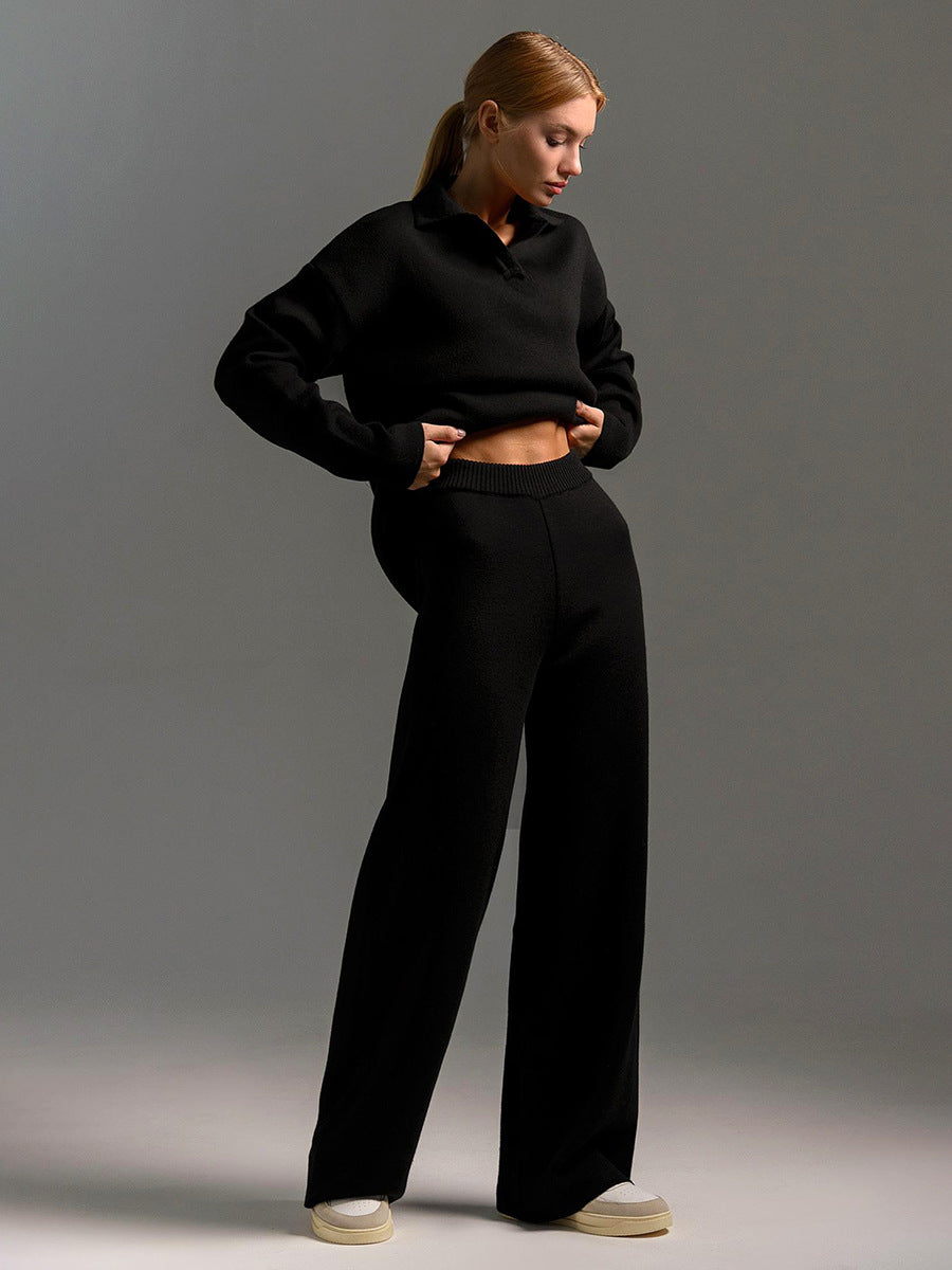 Women's Oversized Polo & Wide-Leg Trouser Set