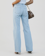 Women's Breezy Wide-Leg Distressed High-Waist Jeans
