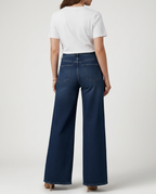 Women's Structured Wide-Leg Denim-Look Trousers