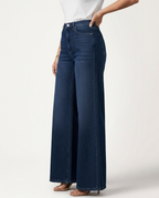 Women's Structured Wide-Leg Denim-Look Trousers