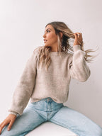 Women's Bishop Sleeve Knit Jumper – Cinched Cuffs