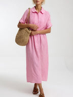 Lysandra | Soft Flowing Linen Shirt Dress