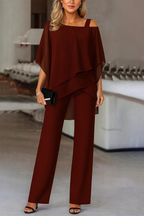 Women's Off-Shoulder Satin Two-Piece Set