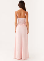Lysandra Lace Corset Maxi Dress – Sweetheart, Satin Skirt