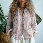 Brianna Vintage Leaf Print Shirt