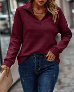 Daisy | Cozy Ribbed Quarter Zip Polo Jumper