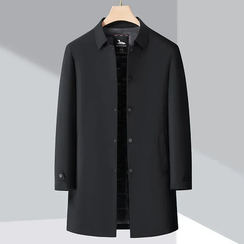 Men's Duck Down Padded Trench Coat