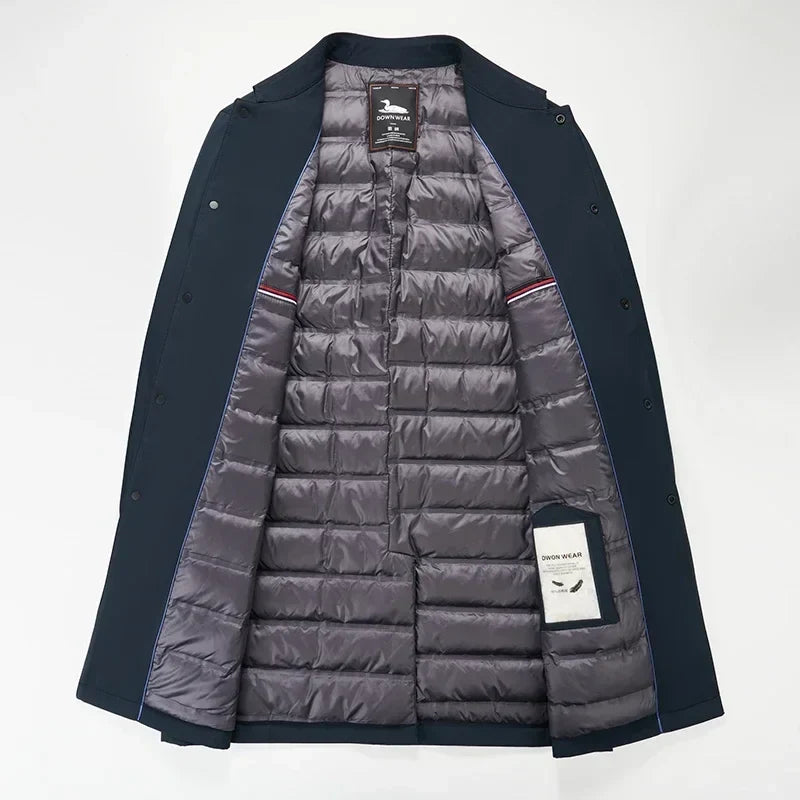 Men's Duck Down Padded Trench Coat