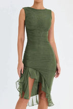 Charlotte Bodycon Midi Dress – Ruffled Hem