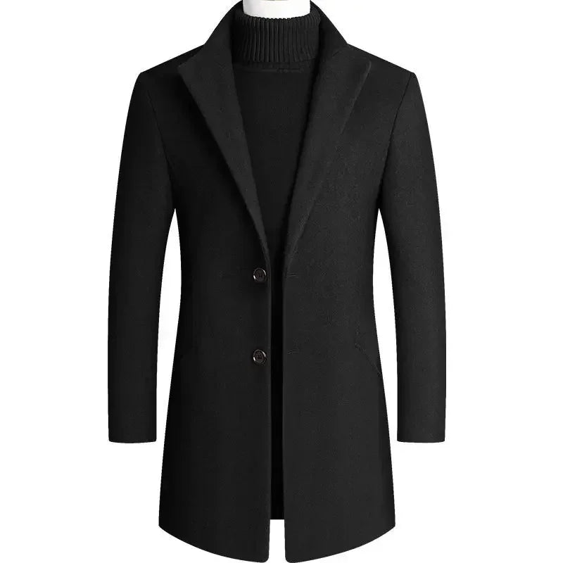 Men's Three-Button Single-Breasted Overcoat