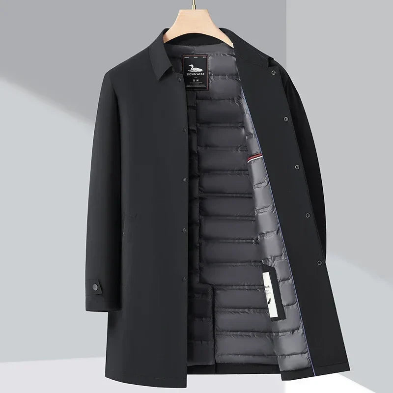 Men's Duck Down Padded Trench Coat