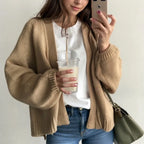 Isla | Classic Open Front Chunky Knit Cardigan