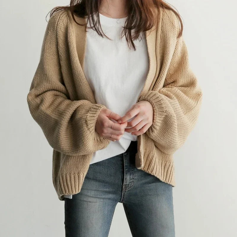 Isla | Classic Open Front Chunky Knit Cardigan