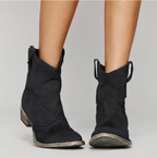 Roselle | Chic Suede Western Ankle Boots