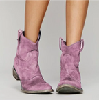 Roselle | Chic Suede Western Ankle Boots