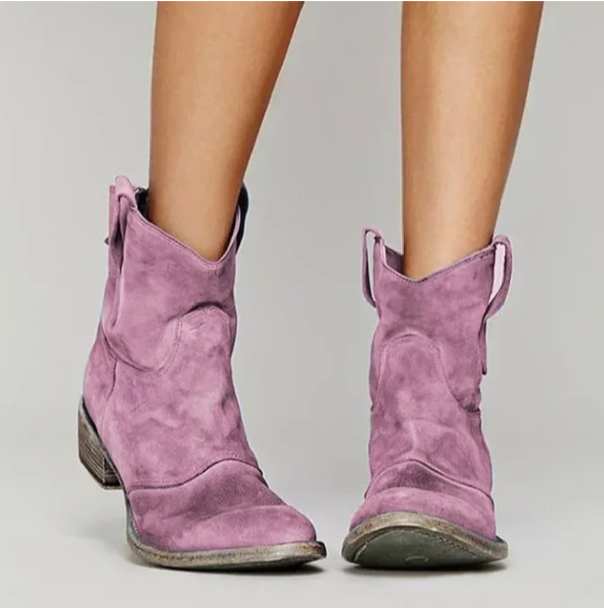 Roselle | Chic Suede Western Ankle Boots