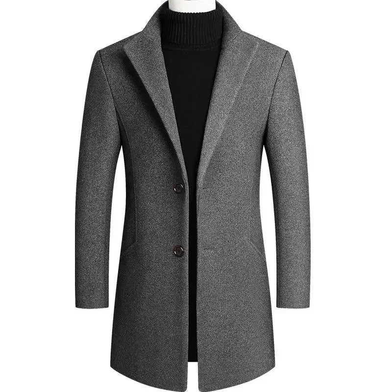 Men's Three-Button Single-Breasted Overcoat