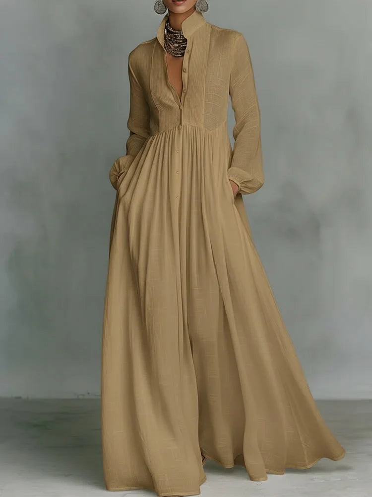 Serena | Long dress with buttons down the front