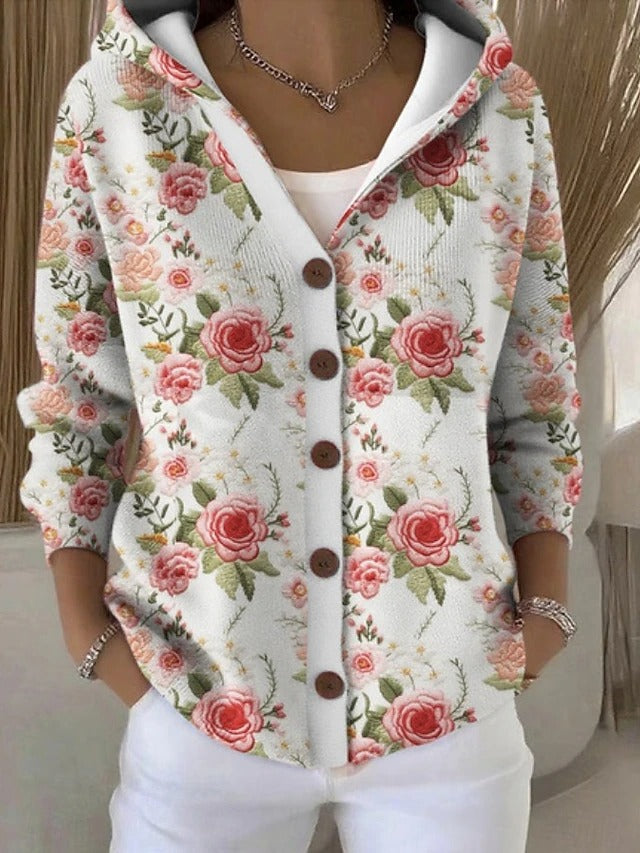 Jenna Oversized Hooded Button Hoodie