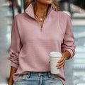 Daisy | Cozy Ribbed Quarter Zip Polo Jumper