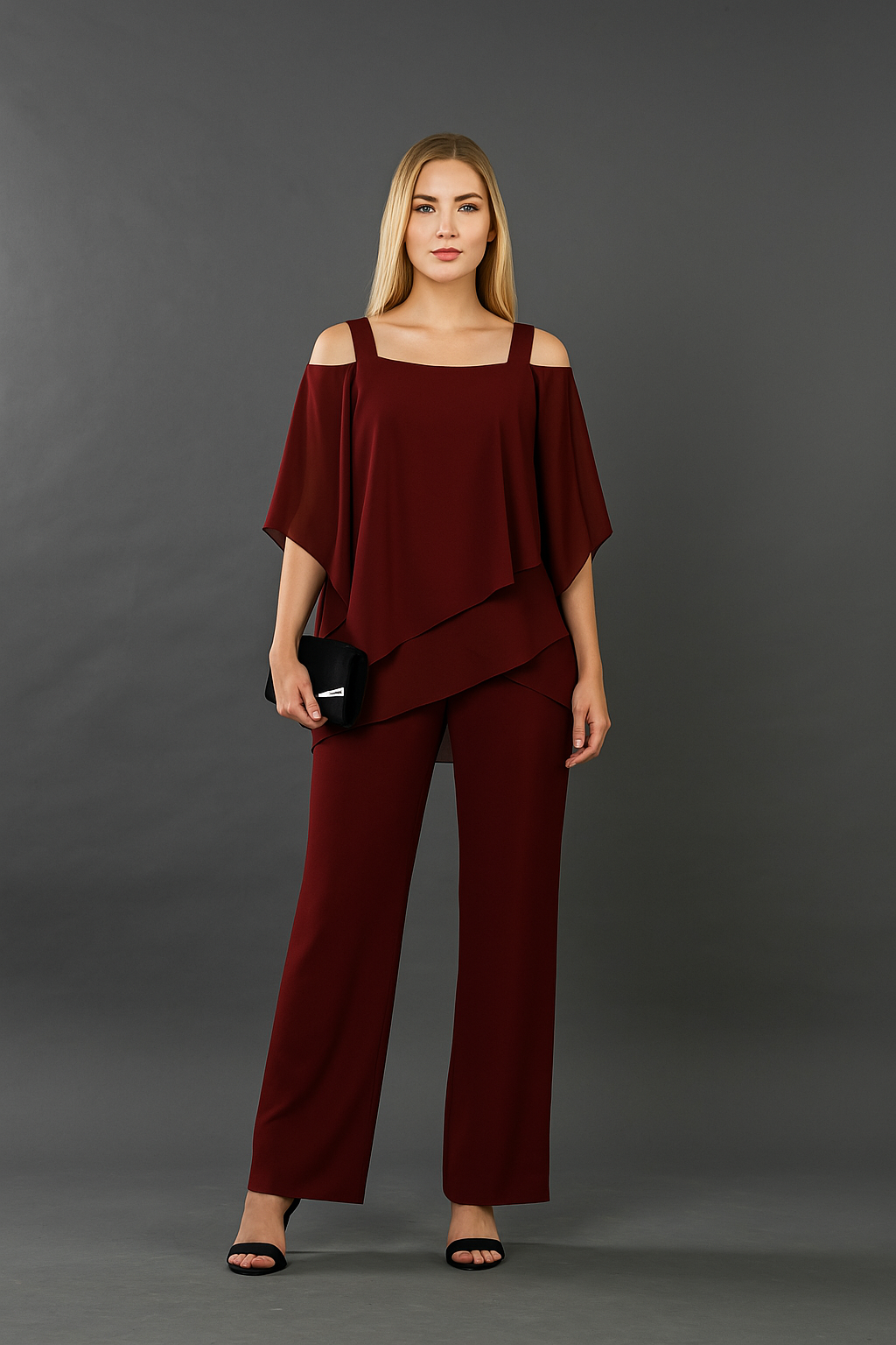 Women's Off-Shoulder Satin Two-Piece Set
