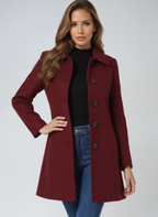Women's Single-Breasted Notched Lapel Trench Coat