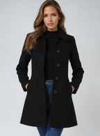 Women's Single-Breasted Notched Lapel Trench Coat
