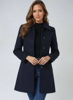 Women's Single-Breasted Notched Lapel Trench Coat