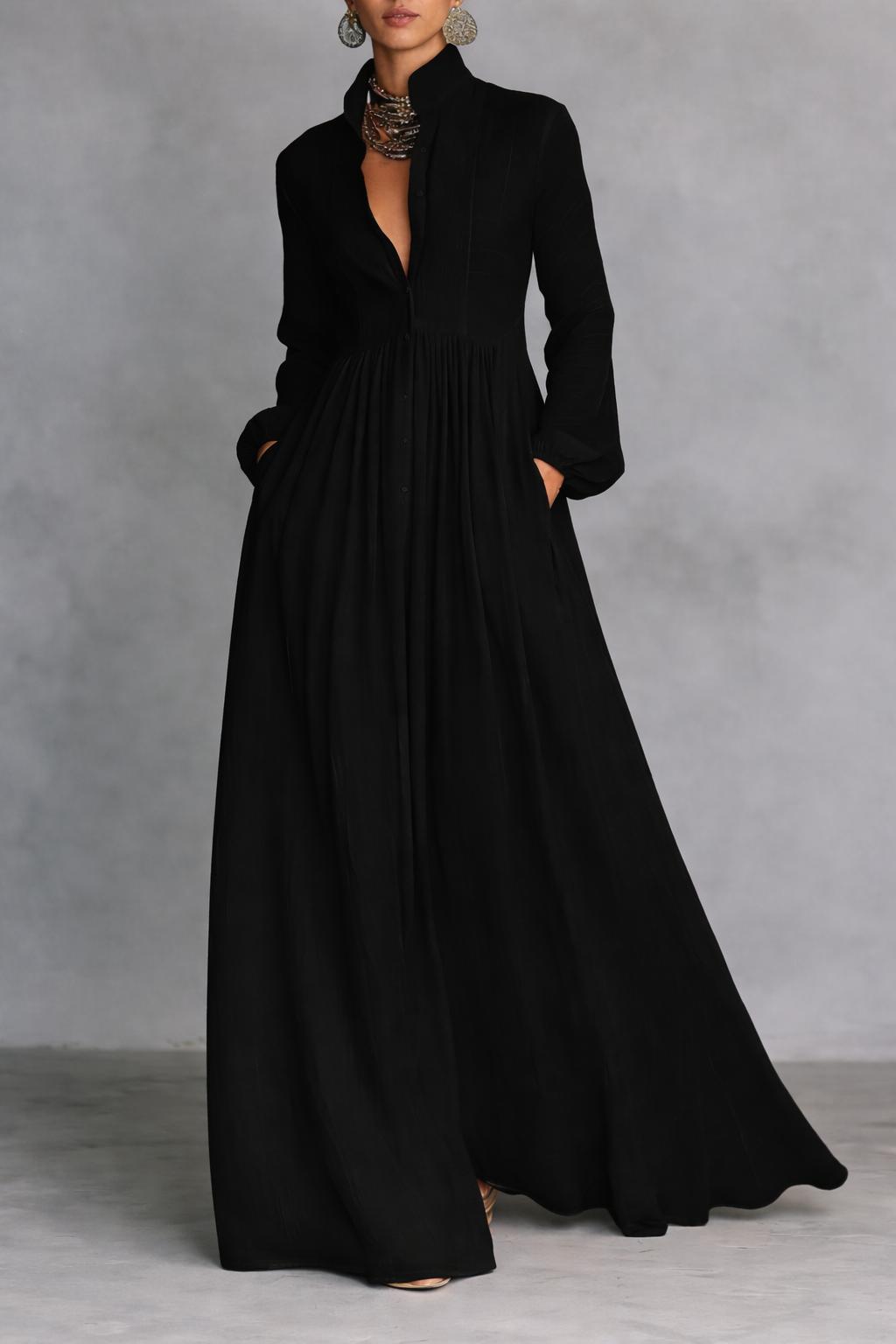Serena | Long dress with buttons down the front