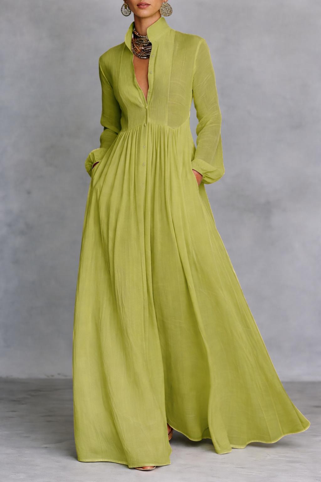 Serena | Long dress with buttons down the front