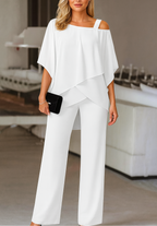 Women's Off-Shoulder Satin Two-Piece Set
