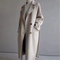 Women's Elegant Double-Breasted Longline Trench Coat