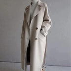 Women's Elegant Double-Breasted Longline Trench Coat