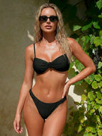 Women's Bandeau Bikini Set – Detachable Straps