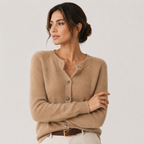 Women's Cozy Knitted Look Button Front Cardigan