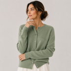 Women's Cozy Knitted Look Button Front Cardigan