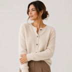 Women's Cozy Knitted Look Button Front Cardigan
