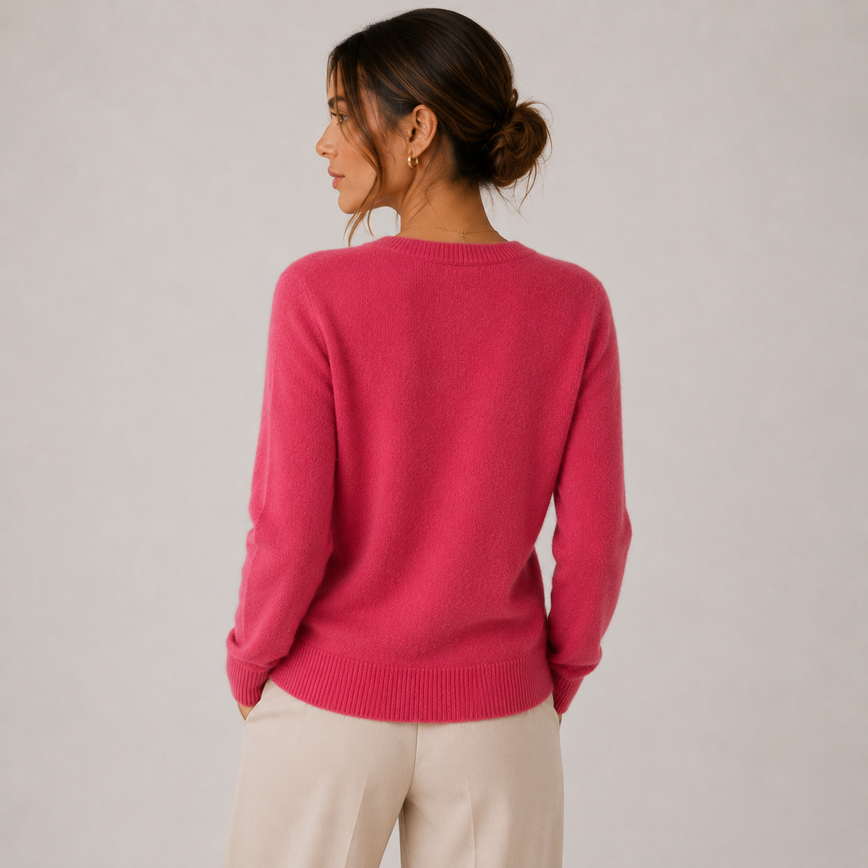 Women's Cozy Knitted Look Button Front Cardigan