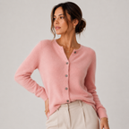 Women's Cozy Knitted Look Button Front Cardigan