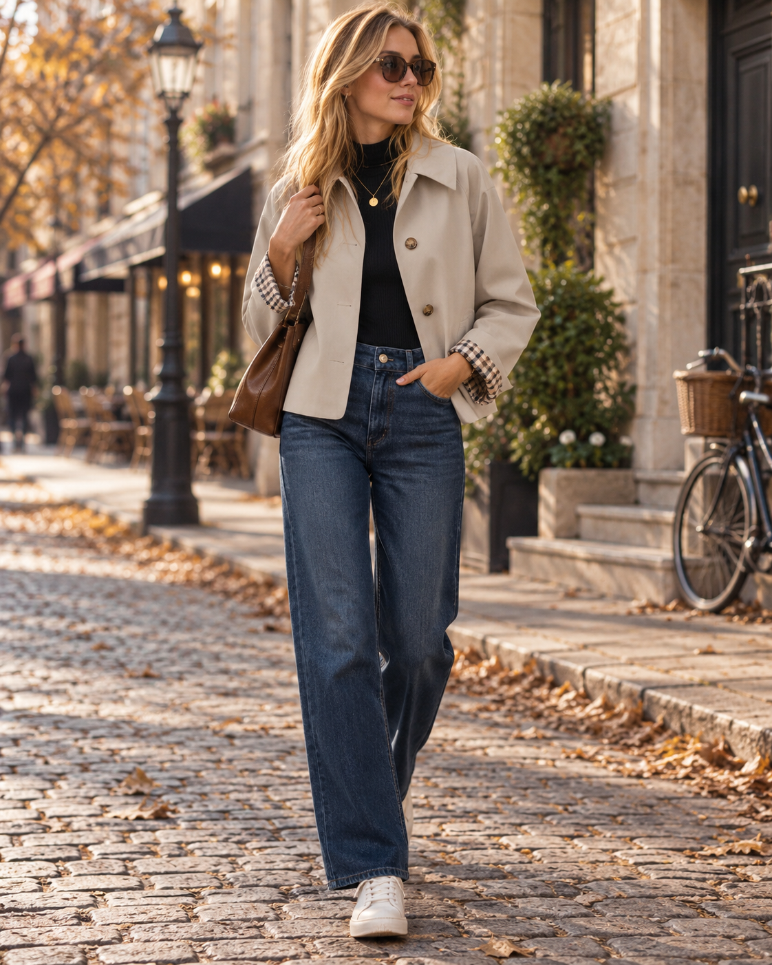 Women's Cropped Plaid Lined Jacket