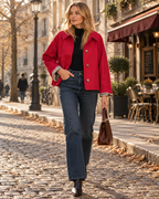 Women's Cropped Plaid Lined Jacket