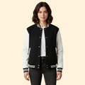 Women’s  Sporty Bomber Jacket with Snap Closure