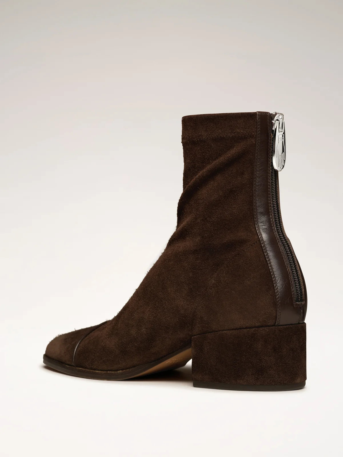 Women's Suede Boots - Square Toe Heeled