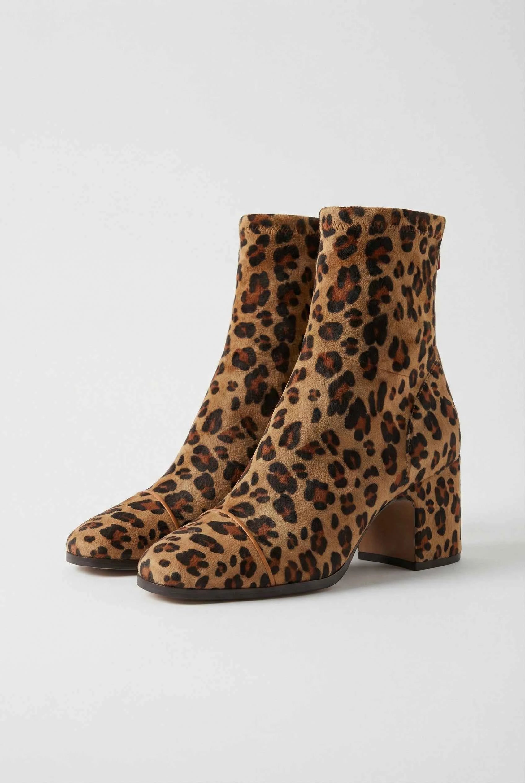 Women's Suede Boots - Square Toe Heeled